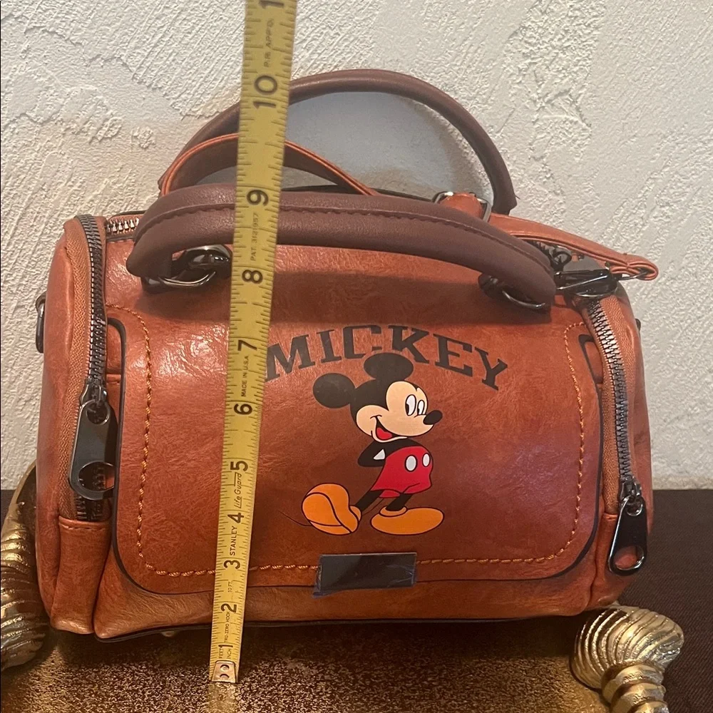 #1637* Unisex’s Mickey Leather-Style Brown Top-Handle - Picture 6 of 14